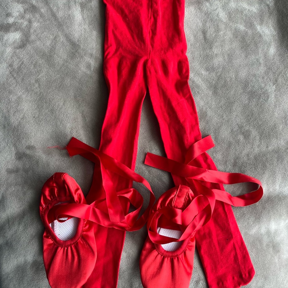 Kids Red Ballet Costume Set